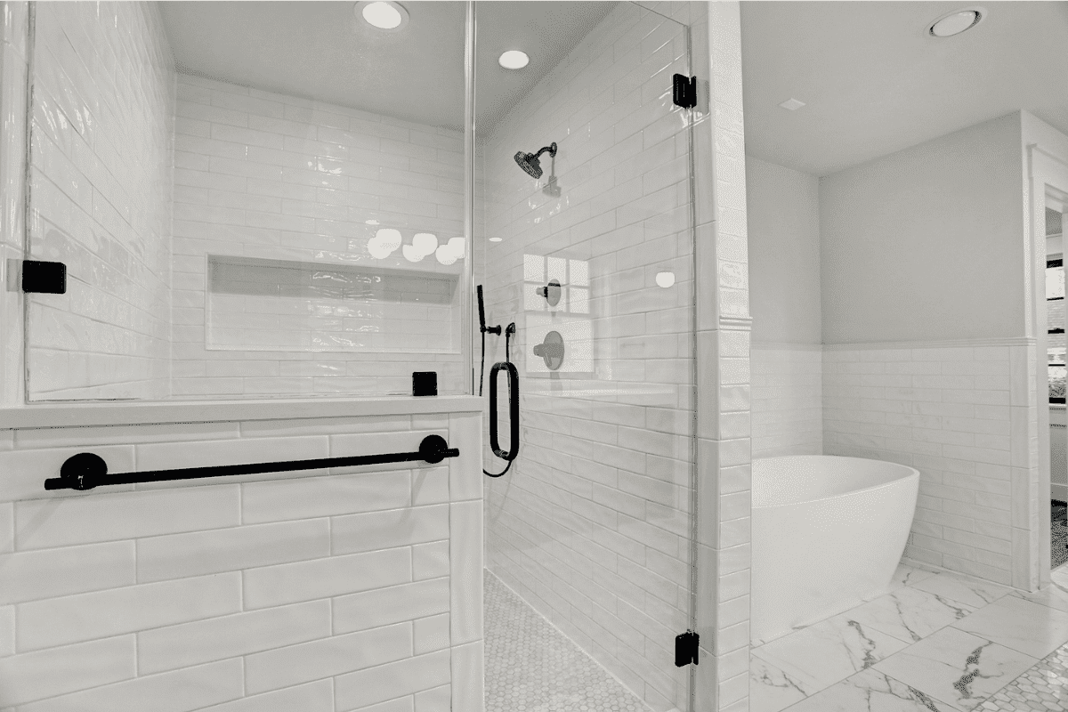 Modern Houston Bathroom Remodel All White Tile-1