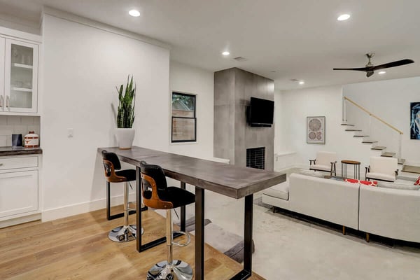 Ashland 1418 Houston Additon & Remodel Living Room from Open Floor Plan Kitchen