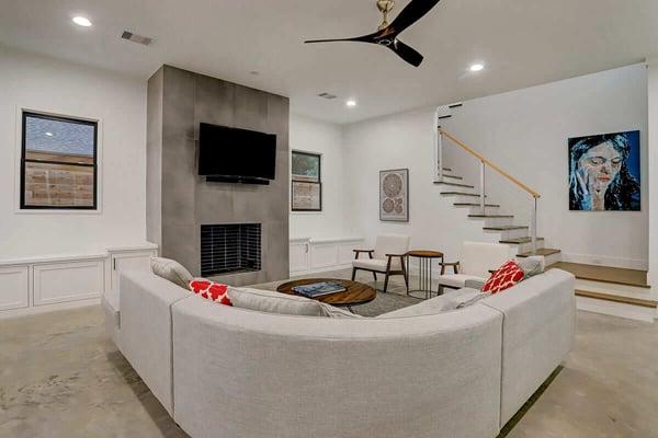 Ashland 1418 Houston Additon & Remodel Living Room with Fireplace