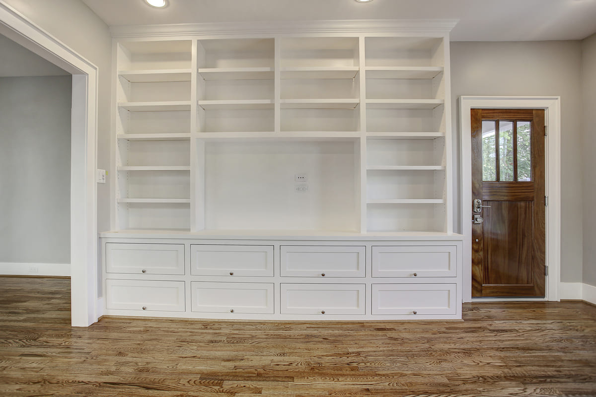 Built-in Custom Entertainment Center by a Custom Home Builder Houston