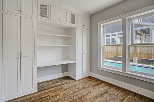 Custom Built-in Storage Space by Houston Home Builders and Remodelers