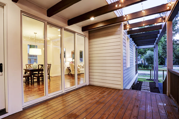 Outdoor Deck With Custom Patio Lights in Houston Texas