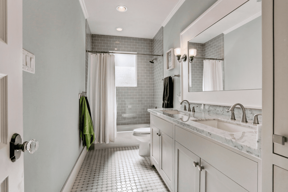 Custom Bathroom with built-in storage space