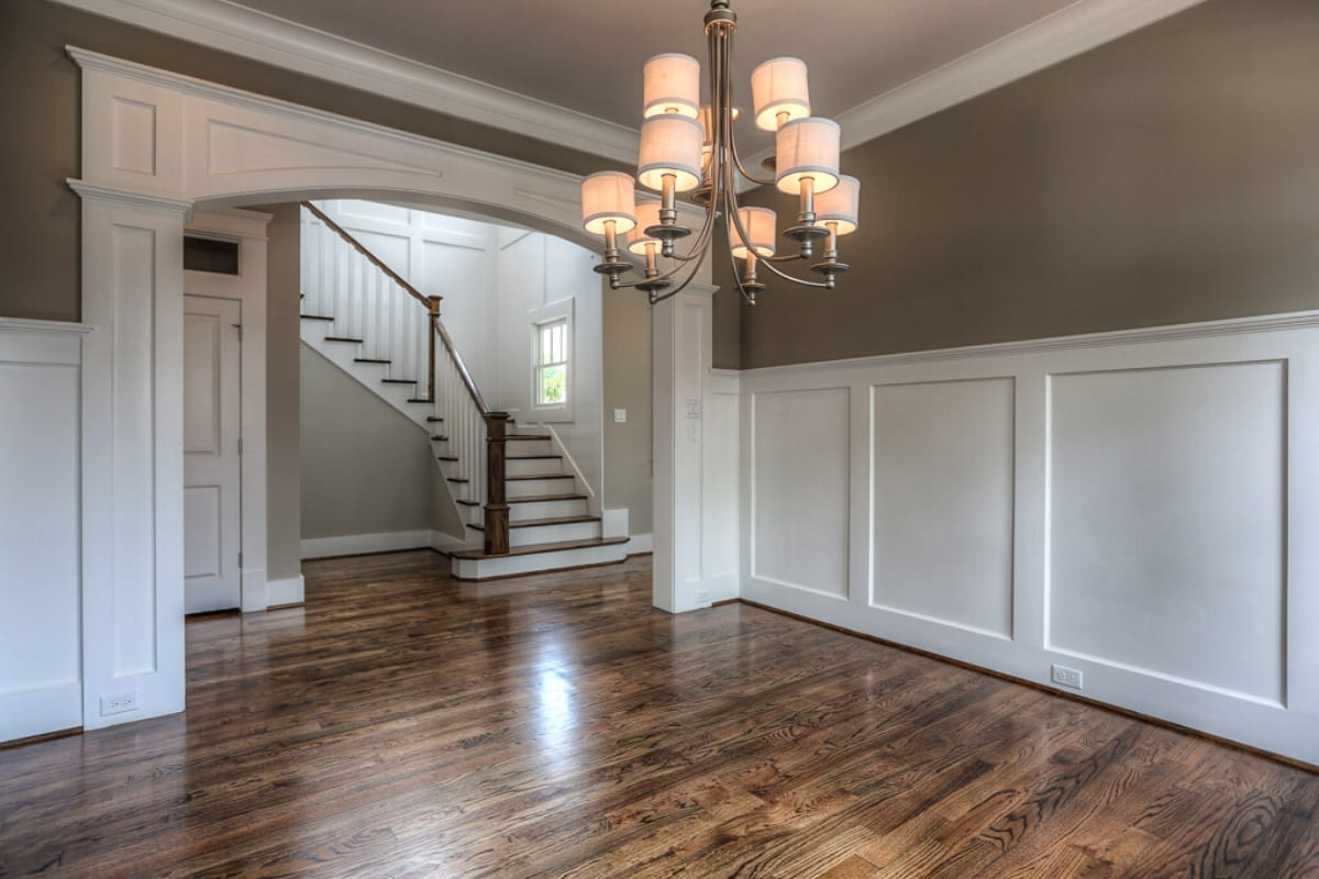 Chandelier in custom home by Southern Green Builders