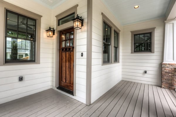 Craftsman style door on custom home in Houston, Texas