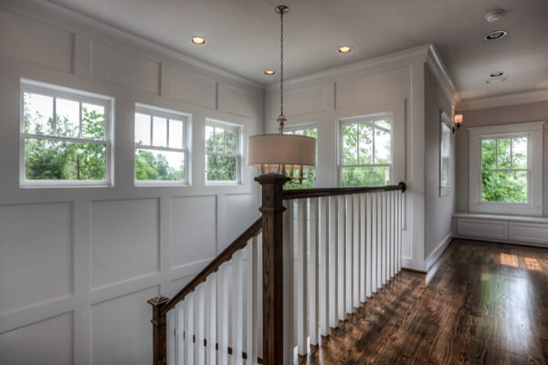 Natural lighting above staircase in custom home in Houston