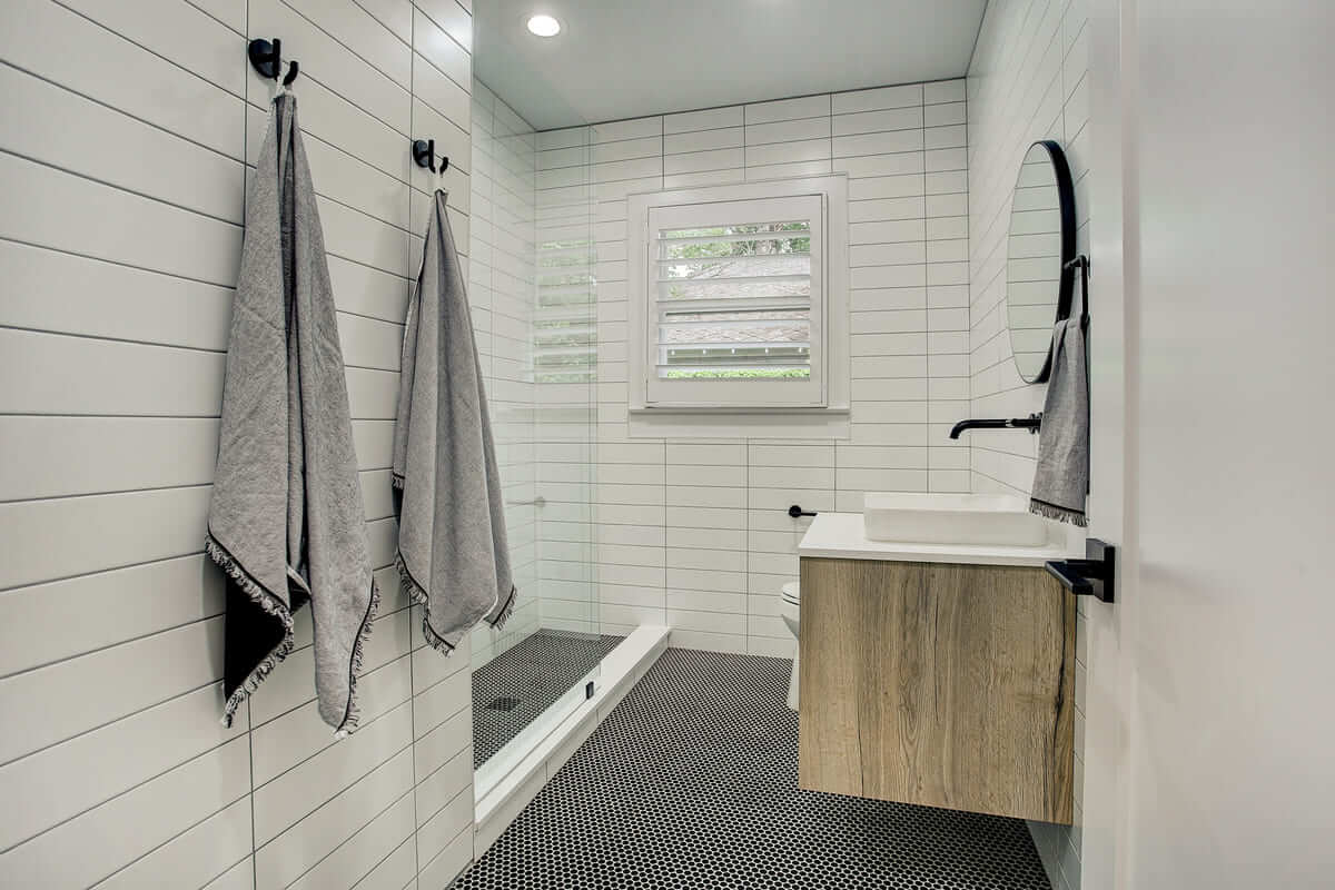 Oxford Street Home Remodel Bathroom with Floated Vanity