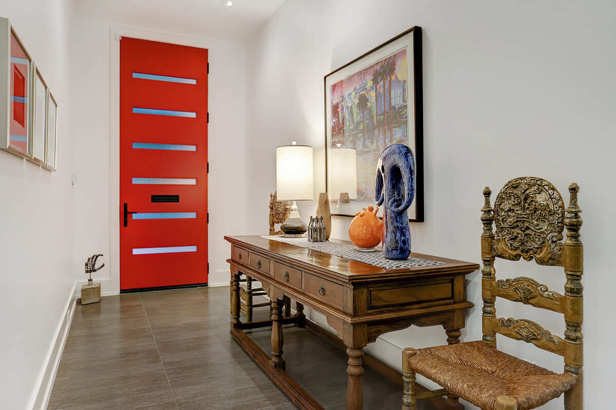 Lawrence Foyer with Red Door