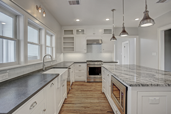 Custom Home Kitchen with Custom Inset Cabinetry in Houston