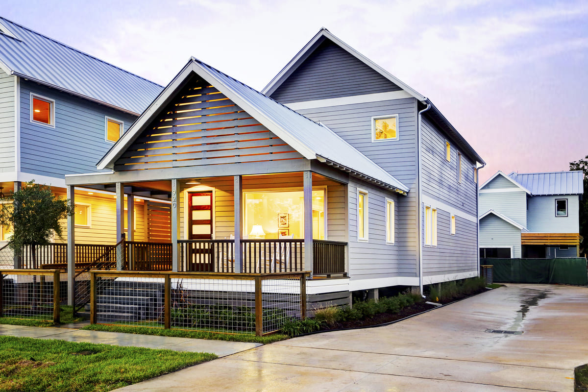 An Exterior View of A Custom Home in Houston Texas